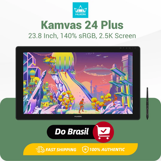 23.8 Inch HUION Kamvas 24 Plus Graphics Tablet Monitor with Screen IPS QLED Full Laminated 140% sRGB Drawing Display Digital Pen