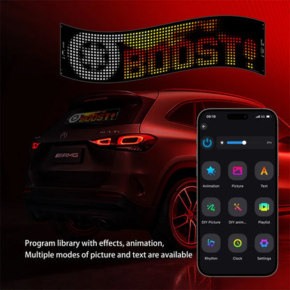 LED Matrix Panel Rolling Advertisement LED Sign with AI APP Remote Programmable Logo Light for Car Shops Offices Restaurants
