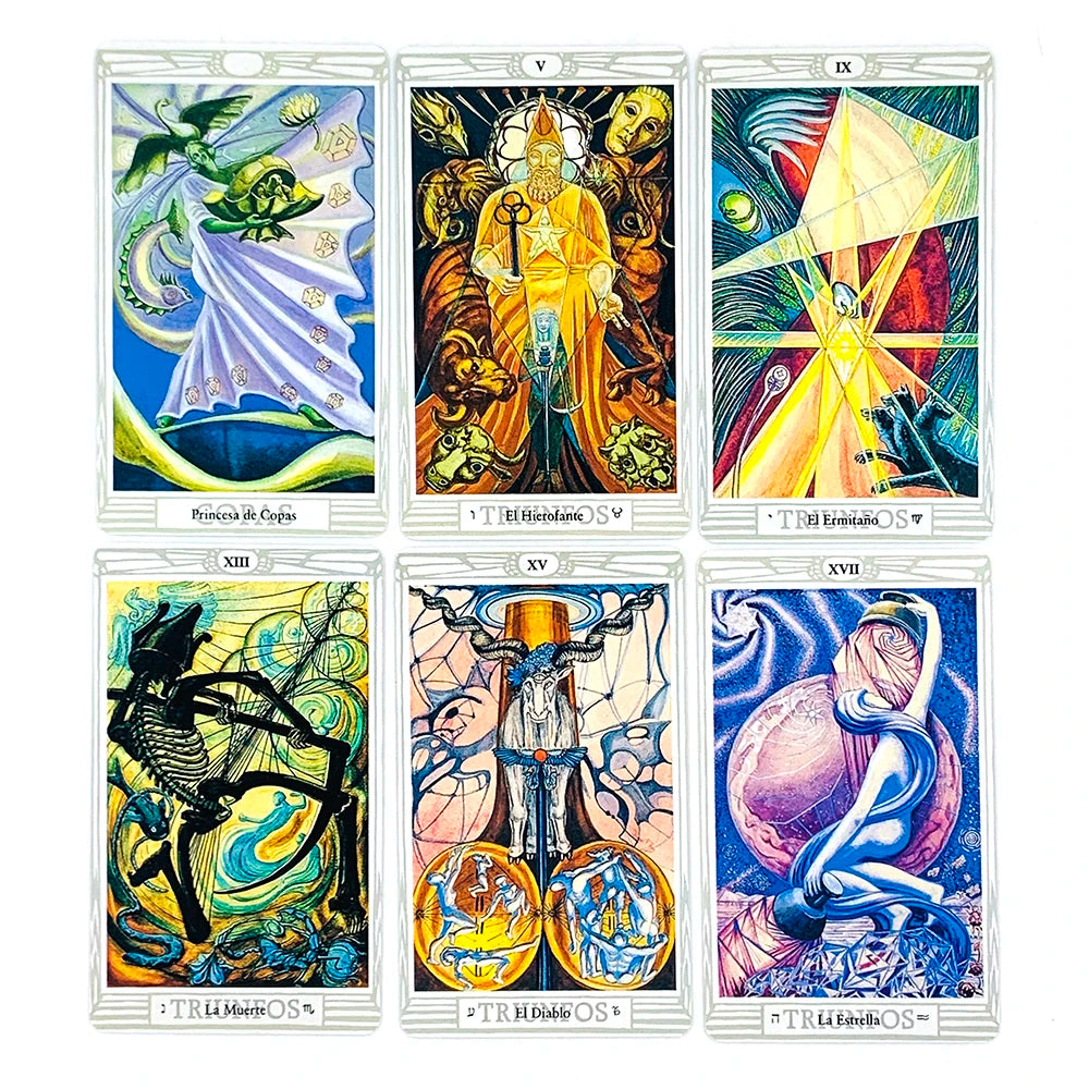Spanish Version Tarot Cards Crowley Thoth With Egyptian Symbolism, Qabalistic & Astrological Insights For Divination Cards Game