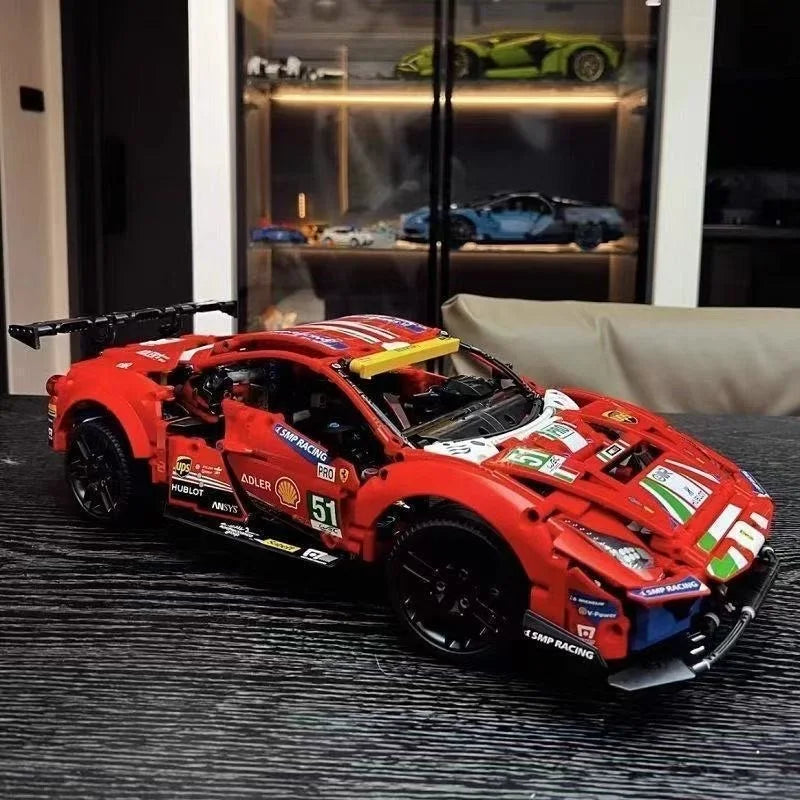 Popular 911-488GTE Collection Champion GT Racing Building Block Model Decorations Mechanical Super Brick Puzzle Adult Ceremony!