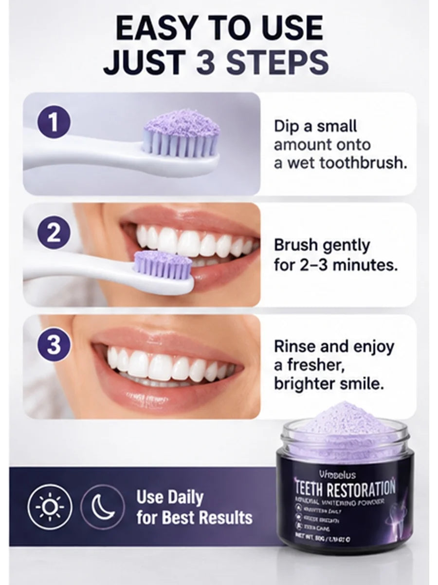 Vinselus Mineral Whitening Tooth Powder 50g – Daily Brightening, Fresh Breath & Stain Care, Enamel Friendly