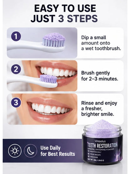 Vinselus Mineral Whitening Tooth Powder 50g – Daily Brightening, Fresh Breath & Stain Care, Enamel Friendly