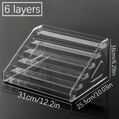 Transparent Ladder Display Rack, Hand Account Tape and Sticker Storage Rack, Cosmetics, Perfume, Nail Polish Storage Box