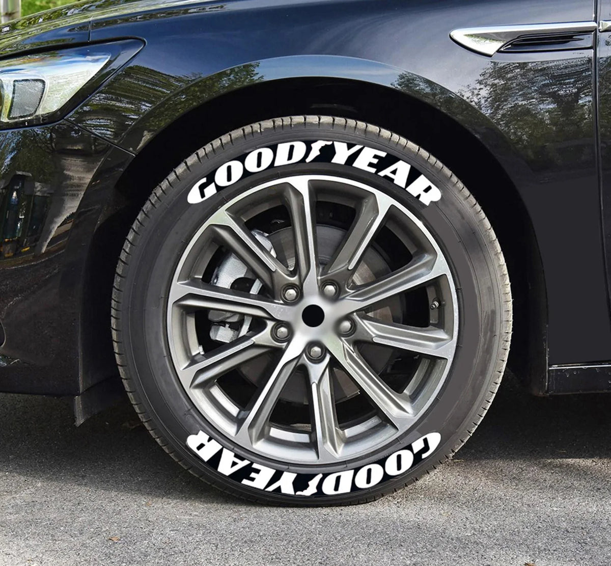 8pcs Car Tire Wheel Stickers Car Tuning Universal 3D Permanent PVC Joined Lettering Sticker Car Stickers Car Lettering Sticker
