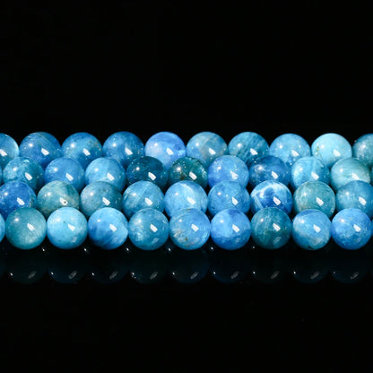Natural Apatite Stone Bead Round Loose Spacer Blue Gems Bead for Jewelry Making DIY Bracelet Necklace Accessroies 4 6 8 10mm