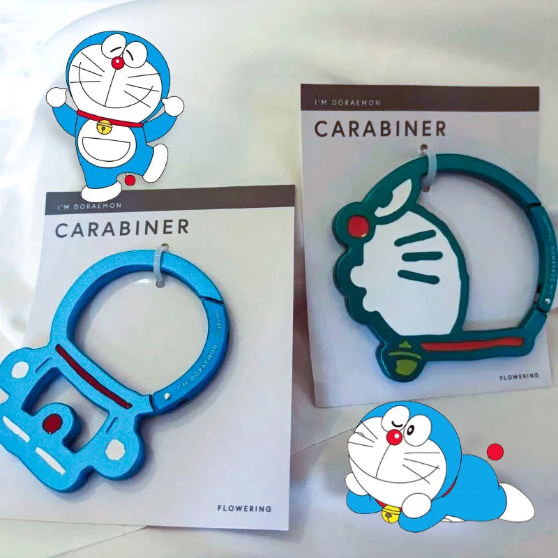 Doraemon Metal Keychain Buckle Safety Outdoor Mountaineering Keychain For Bag Water Bottle Cartoon Anime Style Durable Alloy