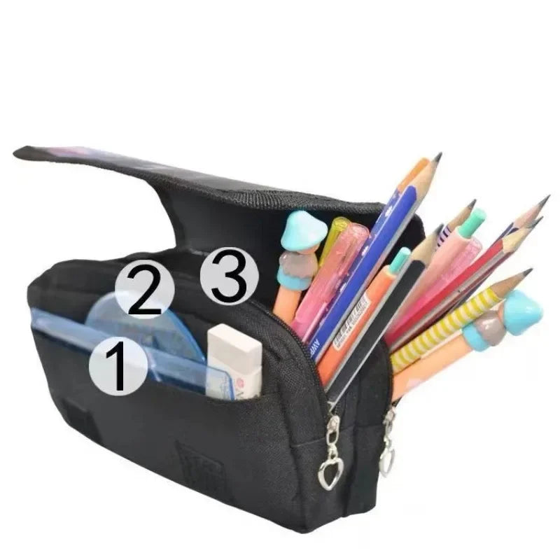 Demon Slayer 3D Anime Pen Bag Student Storage Bag Tanjirou Nezuko Zenitsu Giyuu Cartoon Pen Box Cute Boys Girls Pencil Case.