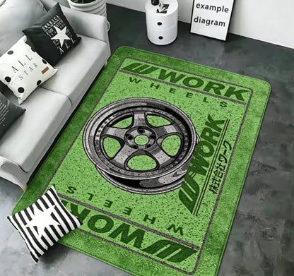 Entrance Doormats Work Wheel Hub - Non-slip Bedroom Mat for Hallway Kitchen Floor Car Boot Carpets Room Decor Bathroom Rugs
