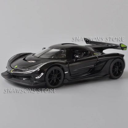1:32 Scale Diecast Model Car Toys Koenigsegg Jesko Miniature Replica Pull Back Sound Light