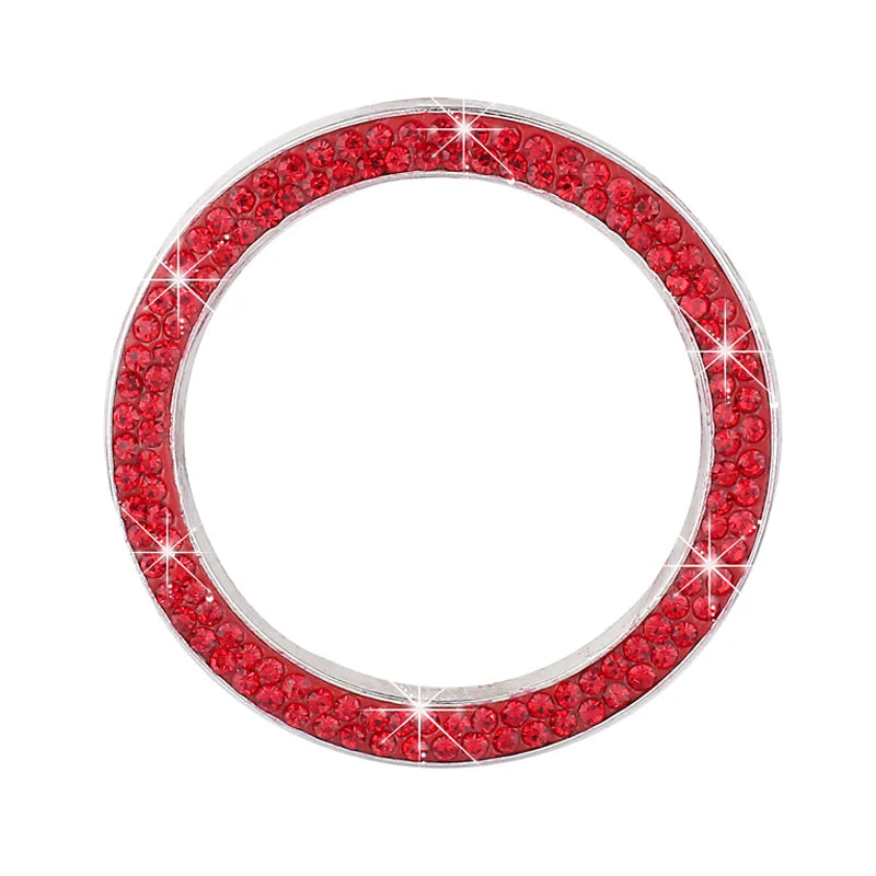 Decoration Ring Diamond Rhinestone Car Decor One Click Start Button Engine Start Stop Switch Button Cover