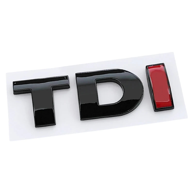 3D ABS Black Red Logo TDI Emblem Letters Decal Car Rear Trunk Badge TDI Sticker for VW Accessories