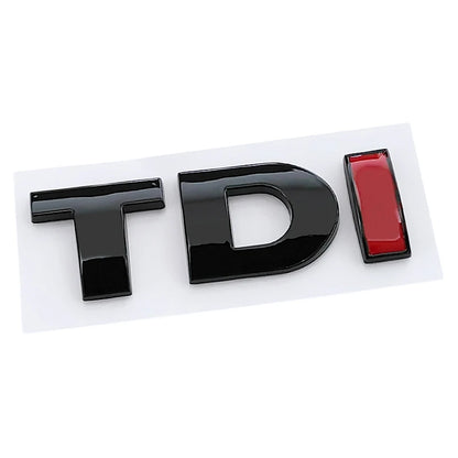 3D ABS Black Red Logo TDI Emblem Letters Decal Car Rear Trunk Badge TDI Sticker for VW Accessories