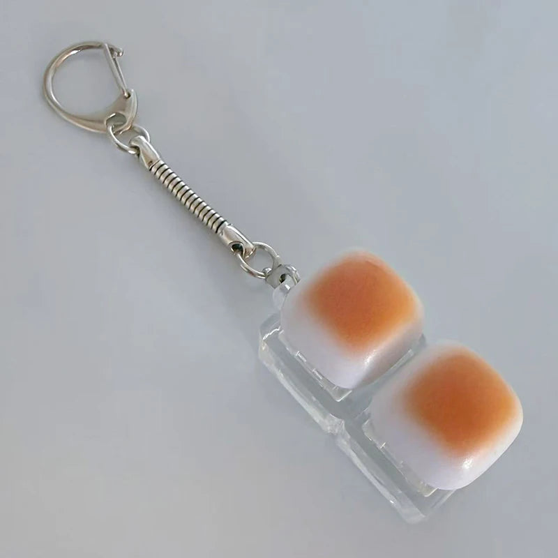 [NC]1PC Caramel Bread Keyboard Stress Relief Button Light Keycap Backpack Pendant Keychain For Office Adult Accessory[NC]