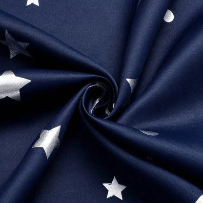 1pc Silver Pressed Star Moon Pattern Blackout Curtain, Window Curtains for Living Room, Bedroom, Kitchen, Home Decor
