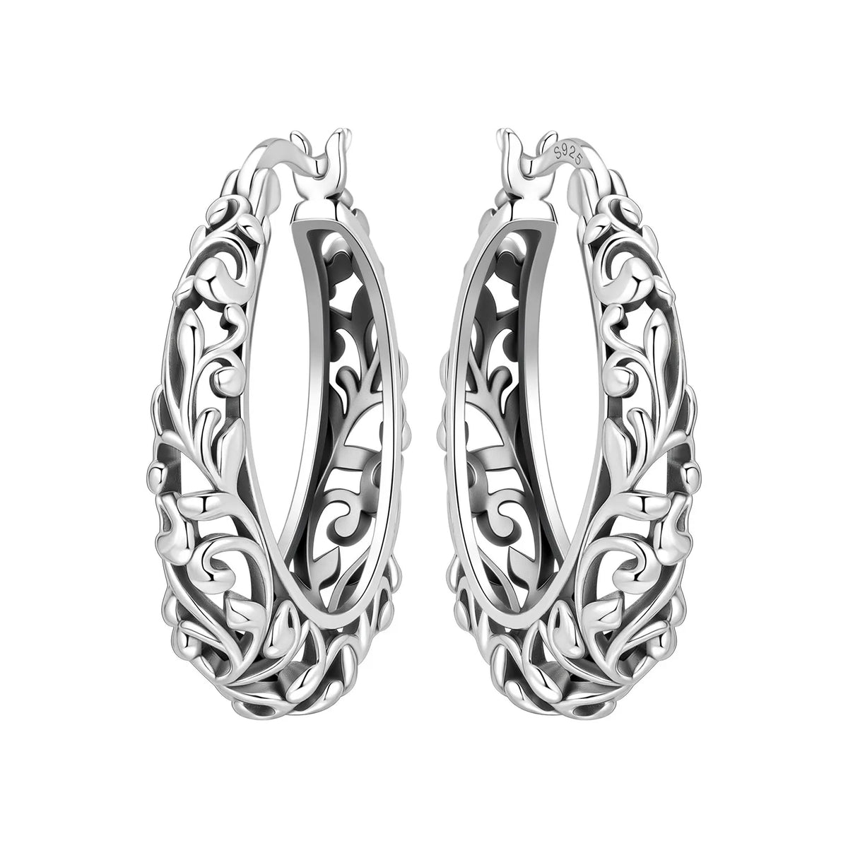 Orstarry Original 925 Sterling Silver Blue Iris Flower Earrings Women Hoop Earring Anniversary Jewelry Trendy Gifts