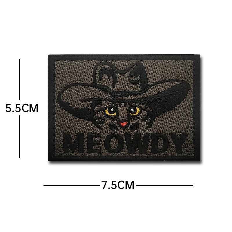 Cartoon Cat embroidery patch mouse luminous PVC Hook Loop armband outdoor DIY backpack Tactical Patches Backing