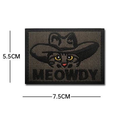 Cartoon Cat embroidery patch mouse luminous PVC Hook Loop armband outdoor DIY backpack Tactical Patches Backing