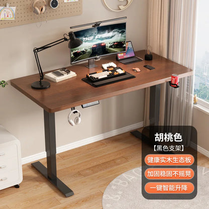 Electric Height Adjustable Computer Desk Solid Wood Study Table Home Office Desk E Sports Gaming Workbench Lab Bench Science