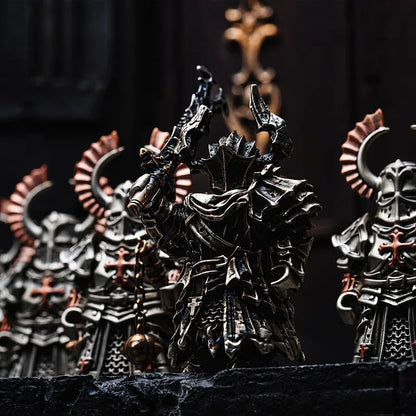 Black Knight Paladin Adjudicator Crusaders Magnetic Detachable Metal Figurine Desktop Decoration Copper Handle Figurine Cultural