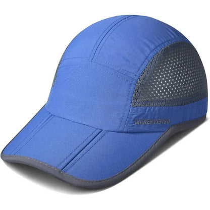 GADIEMKENSD Men Women Folding Climbing Peaked Cap Baseball Cap Outdoor Breathable Camping Hiking Quick Drying Trekking Sun Hat