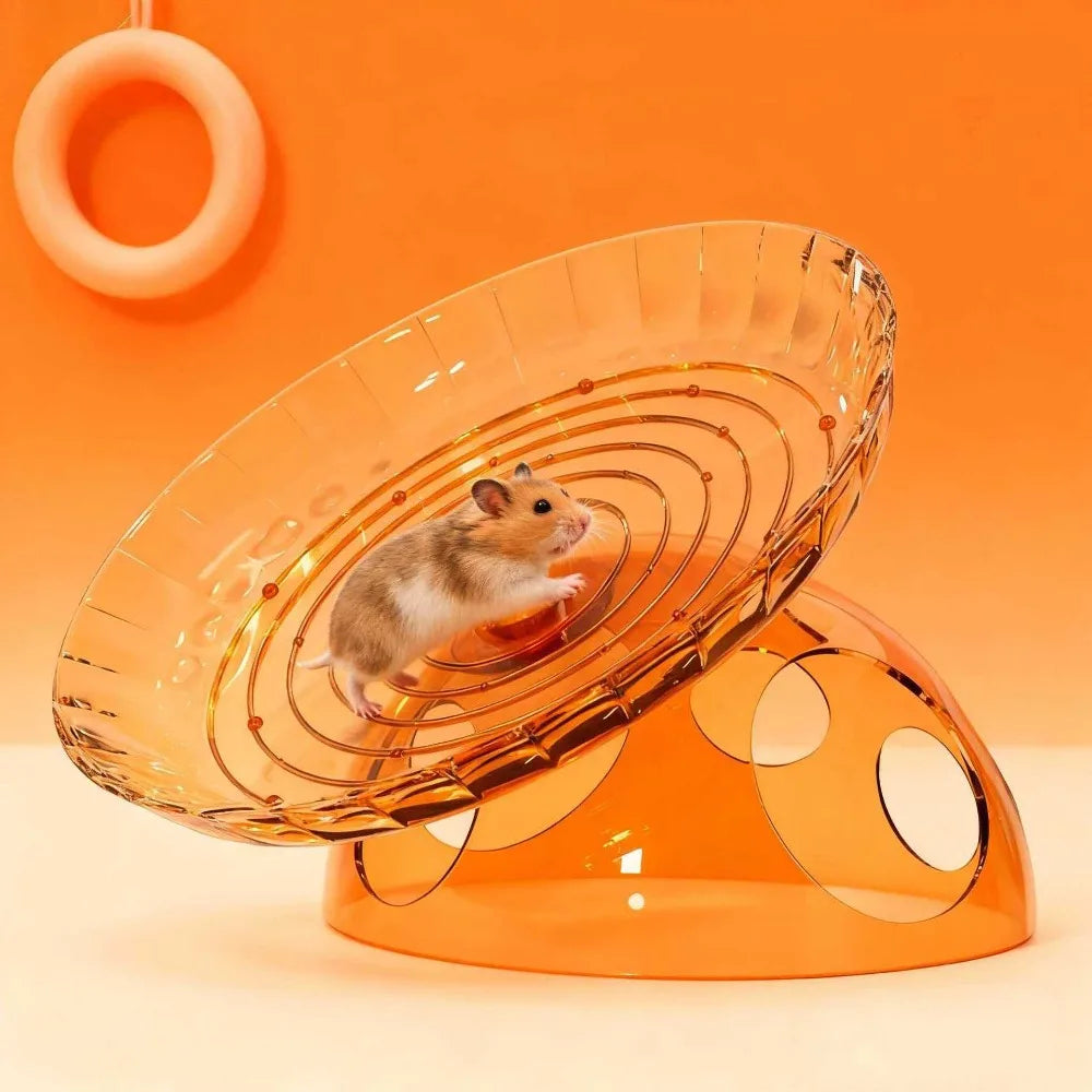 Non Slip Hamster Running Wheel Plastic Silent Hamster Exercise Wheel Wear-resistant Transparent Spinner Running Disc