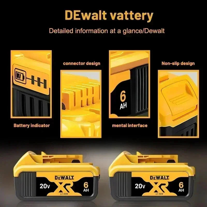 100% Original Dewalt 20V/60V 6.0Ah Power Tool Battery DCB206 DCB205 DCB200 DCF887 DCG405 DCD791 DCF922 DCF850 DCD805 Tool Batter