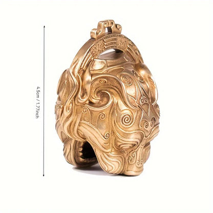 Lucky Tiger Head Bell in Pure Copper - Traditional Chinese Feng Shui Door Decor, Portable Charm & Creative Gift Idea