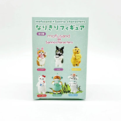 Mofusand Cats Pretend Sanrio Characters Cute Figure Holding Dolls Blind Box Melody Kuromi Cinnamoroll Hello Kitty Car Ornaments