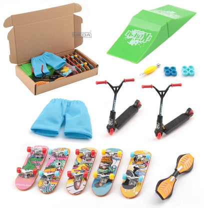 Scooter/Finger Skateboard/Casual Pants/Roller Skates/Bike For Tech Deck Ramp Venue Combination Set Children Indoor Home Toys Gif