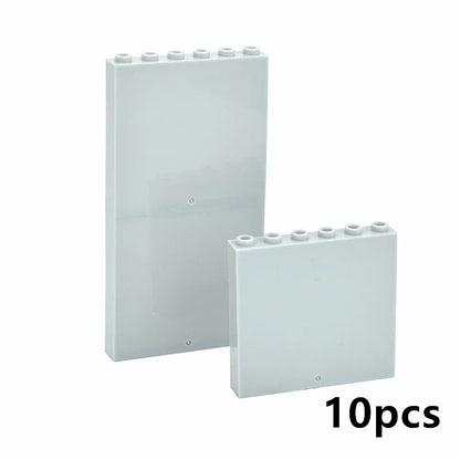 DIY Building Block 10pcs Door Window Frame Wall City 1x6x5 1*4x3 Glass Transparent Panel House Parts MOC Bricks 59350 59349 Toy