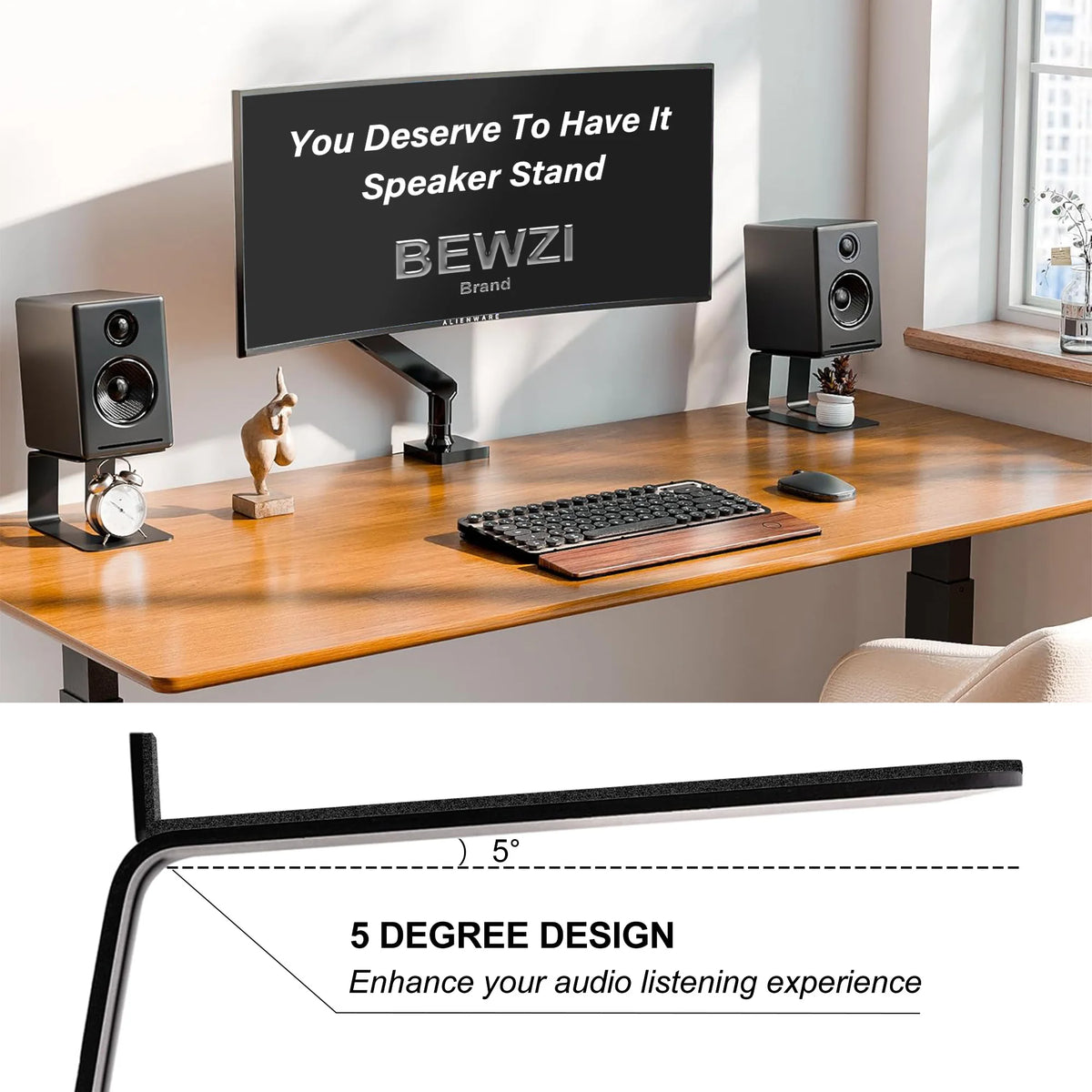 Desktop Speaker Stand Anti-vibration Audio Base Accessory Stand Steel Material Medium Height Speaker Bracket