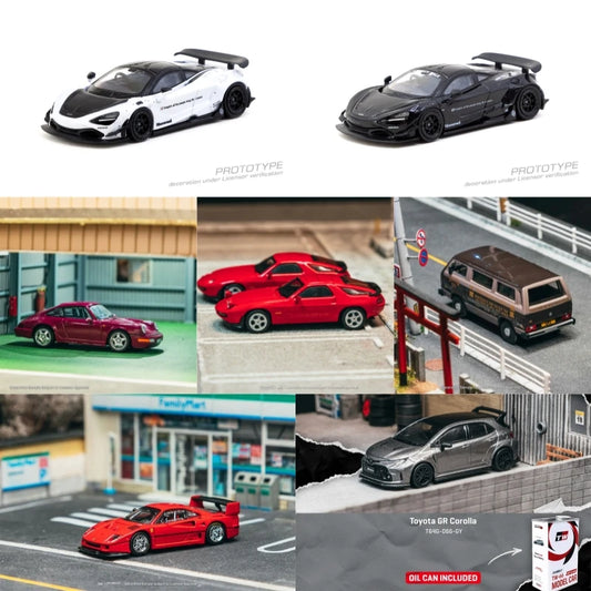 Tarmac Works 1:64 928 S GR Corolla GRS T3 Van LB-WORKS 720S F40 GTE 964 RS Ruby Star Diecast Model Car