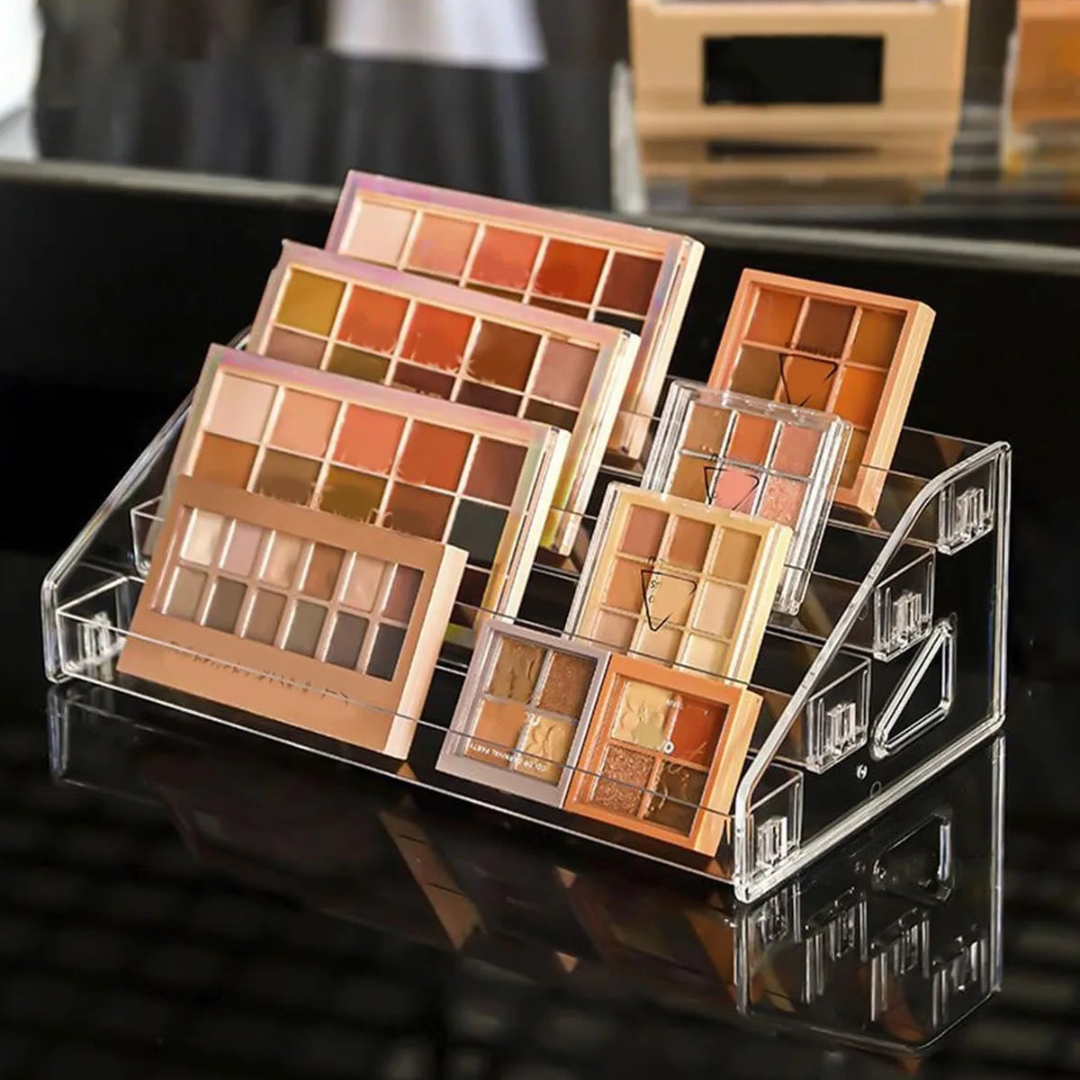 Transparent Ladder Display Rack, Hand Account Tape and Sticker Storage Rack, Cosmetics, Perfume, Nail Polish Storage Box