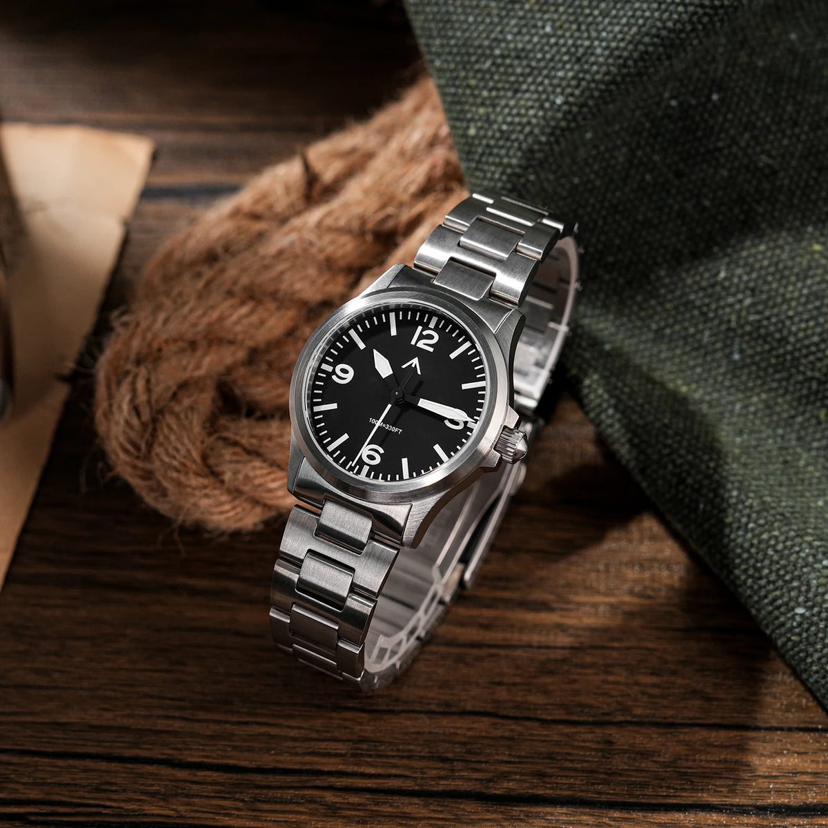 MILITADO ML18 36mm Watch VH31 Sweep Second Quartz Movement 316L Steel Sapphire BGW9 Lume 100M Waterproof Men's Wristwatch