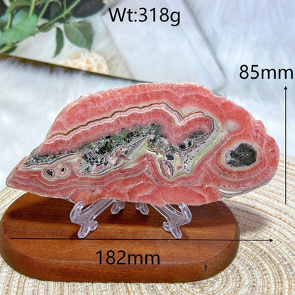 Healing Natural Crystal Rare Argentina Rhodochrosite Large Slices Slab Ore Mineral Gemstones Ornament Home Decoration Gift