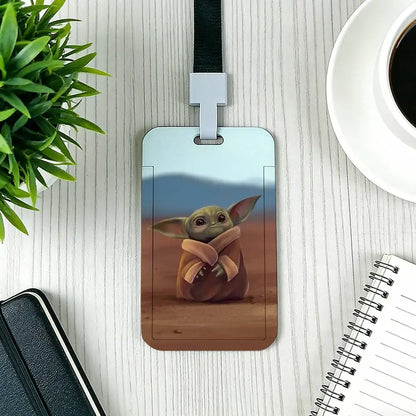 Cartoon Star Wars War Yoda Card Holder Employee Card Cover Lanyard Work Business ID Badge Holder Name Tag Cards Case