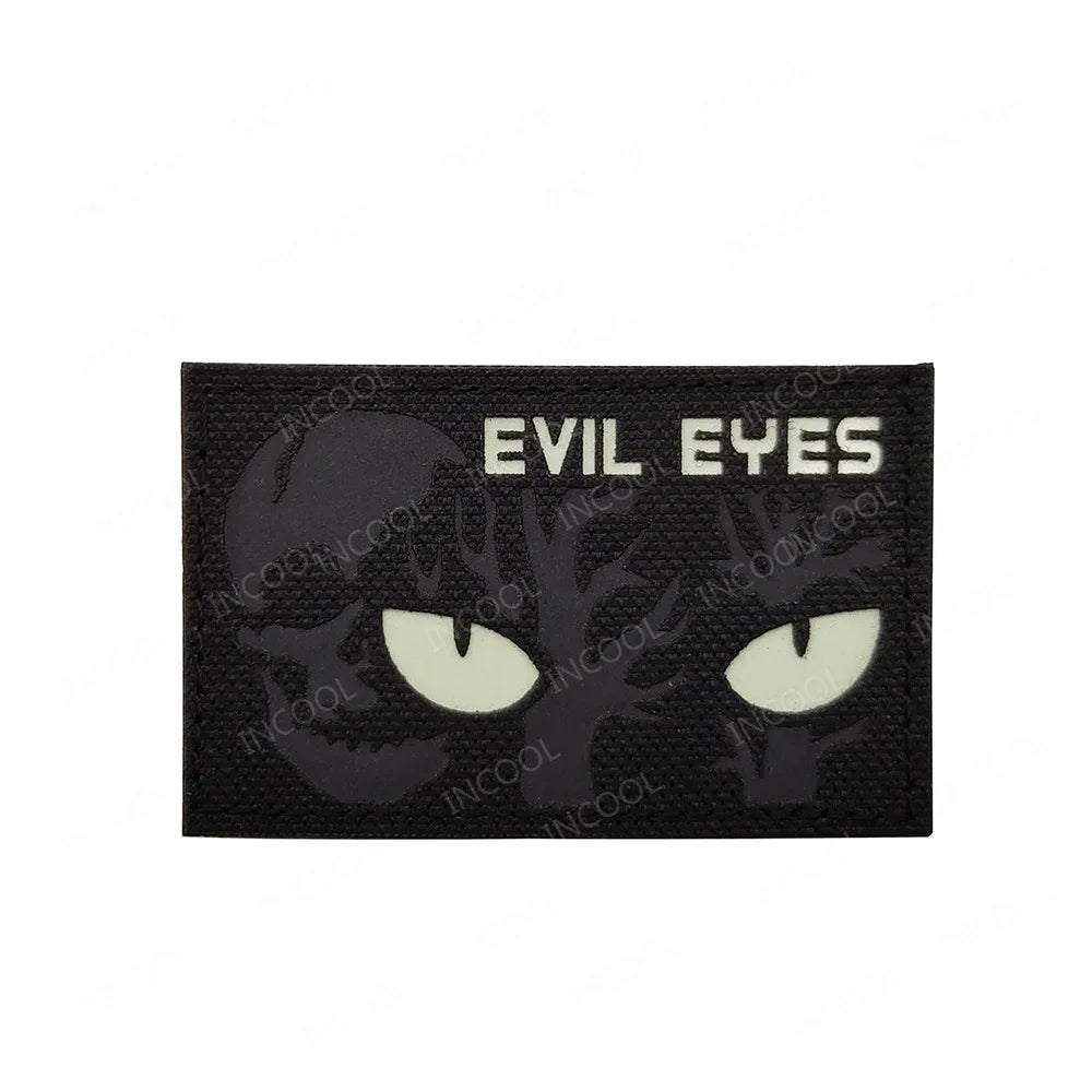 Cat Eyes Glow In Dark Patches Infrared IR Reflective Rubber Appliqued For Hats Helmet Uniform Backpack