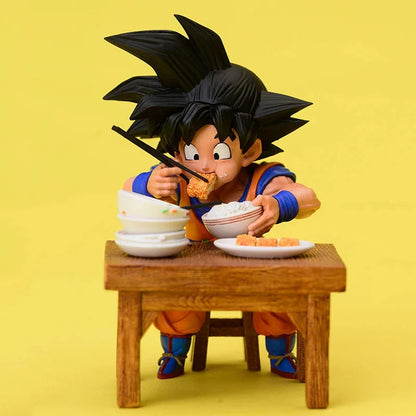 Dragon Ball Z Vegeta Figure Son Goku Son Gohan Kuririn Android 18 Eating 8cm Pvc Action Figures Collection Model Toys Gifts