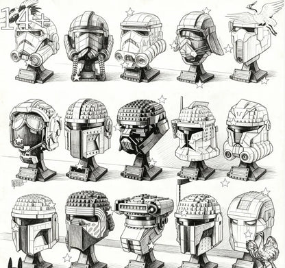 The Cheapest 724 pcs fighter pilot helmet collection-grade building block model toy, birthday decoration gift
