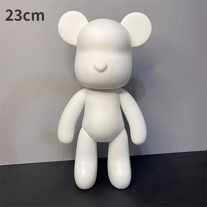 DIY Fluid Bear Sculpture Handmade Bearbrick Doll Ornaments Violent Bear Graffiti Painting Parent child Toy Gift Home Decoration