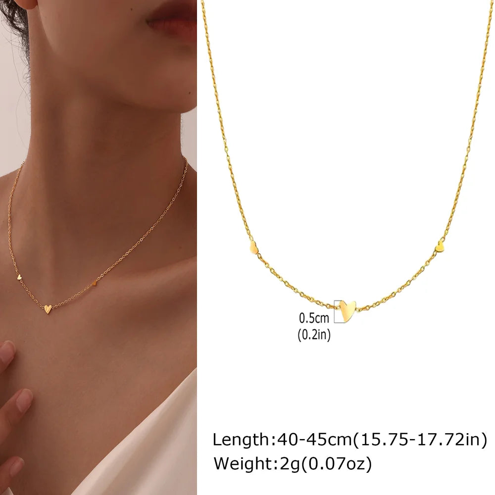 Minimalist Heart Charm Bracelet for Women, Gold Plated Stainless Steel Chain Bracelet, Waterproof Jewelry Party Gifts