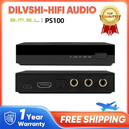 SMSL PS100 Multifunctional Audio Converter ES9023 DAC Chip Home Car Music Audio Converter 24Bit 192kHz HDMI (ARC) Audio For TV
