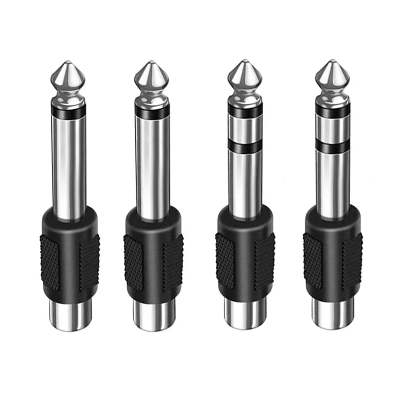 5Pcs Stereo 1/4" Male Plug to RCA Female Jack 6.35mm 3.5mm Audio Mono Adapter Connector Conversion Plug TS for Home KTV