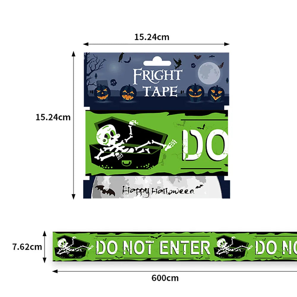 Halloween Decoration Tape,Warning Line,Warning Tape Signs,Window Wall Danger Decoration Props