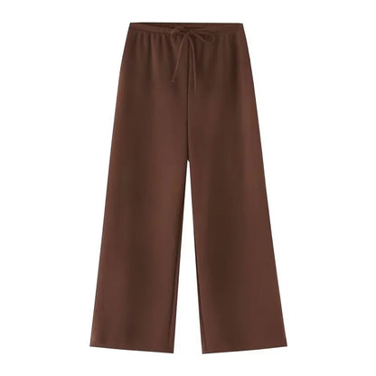 HXAO Women's Elegant 2 Pieces Pants Set 2025 Spring Summer Corset Tops Baggy Pants Fashion Casual Sexy Y2k Trouser Set Outfit