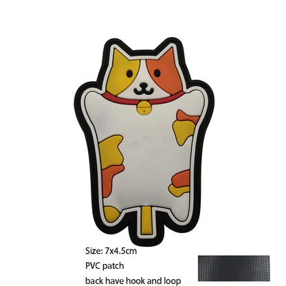 New Outdoor Bag Accessories: Satirical Cat Badge Graffiti Cat 3D PVC Magic DIY Bag Stickers Backpack Hook and Loop Patch