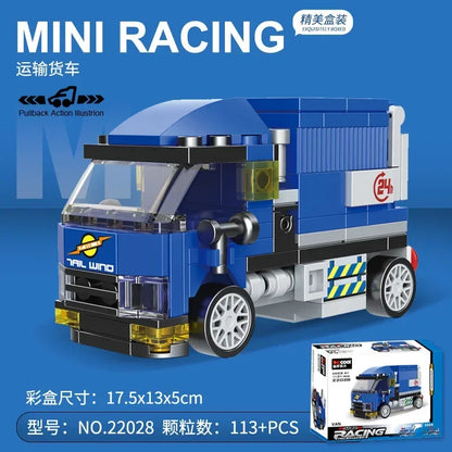 Racing Car Bus Engineering Vehicle Ambulance Pull Back Model Building Blocks Brick Toys Children Boys Compatible With Lego