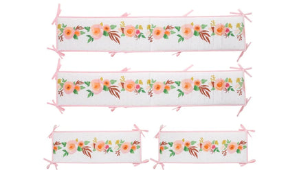 Crib Rail Cover Set and Baby Crib Liner  Baby Bumperless Crib Cot Protector Infant Bebe Bedding Set