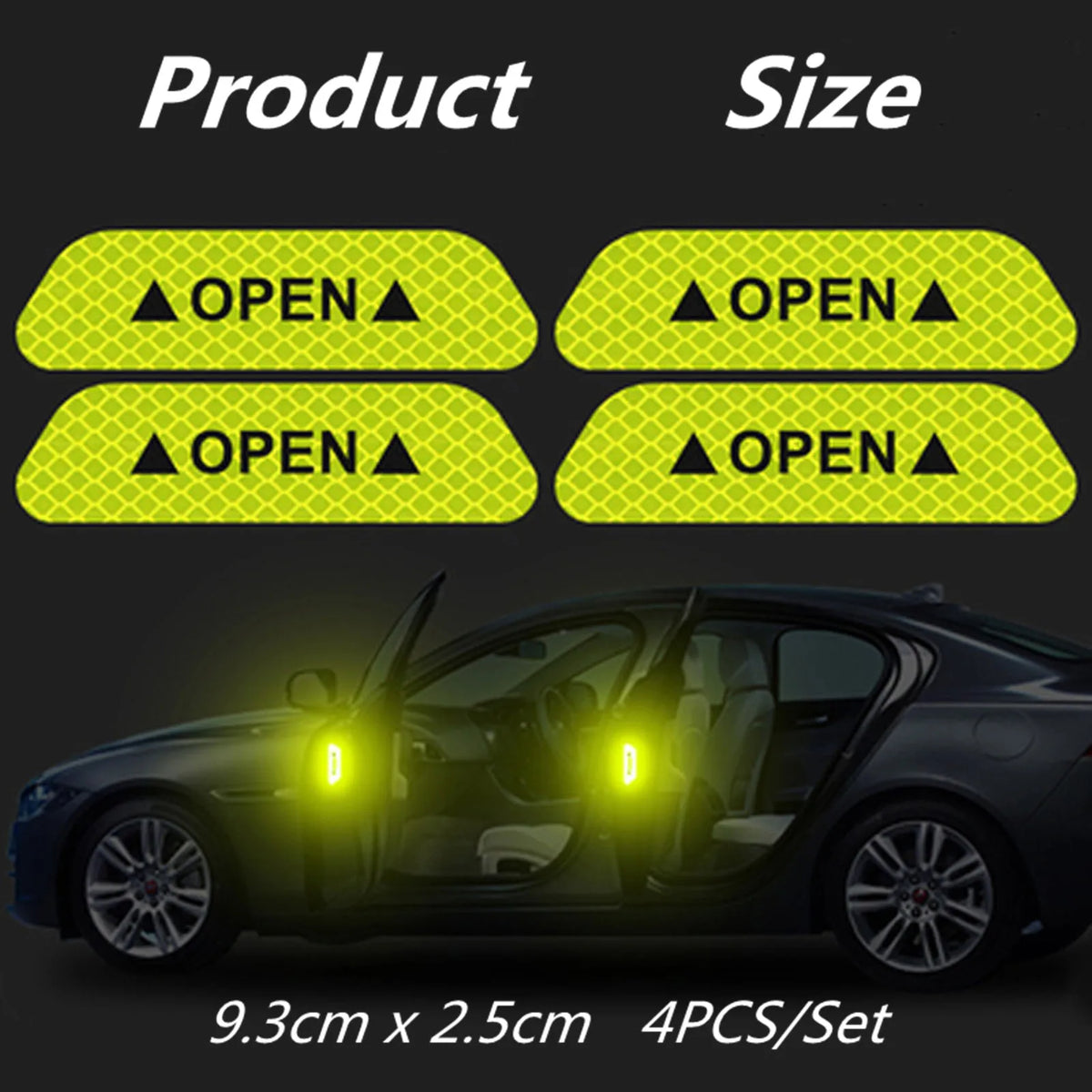 Reflective Car Accessories Door Sticker Safety Tape Inside Auto For Porsche Cayenne Mini F56 Ioniq 5 Ford Focus Mk4