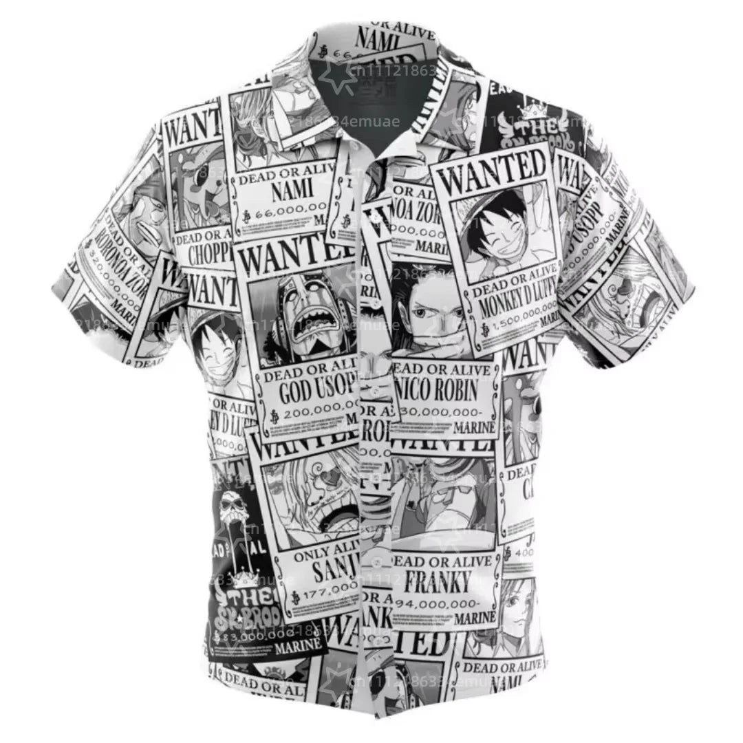 2026 Summer One Piece Strawhats Jolly Roger Hawaiian Shirts Summer Dry Quickly Men's T-Shirt Children's Clothing Tee Y2k Woman
